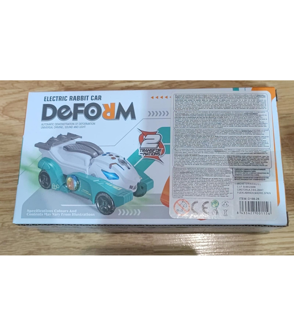 Coche eléctrico transformable en conejo tipo transformers