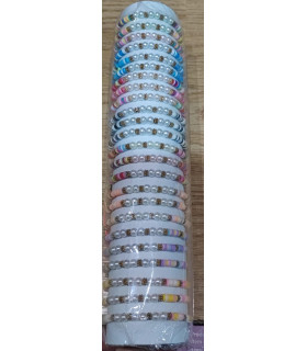 Pulseras ajustables de hilo, cuentas y perlas