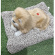 Peluche de perro blanco y marrón en con sonido de 27cm