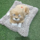 Peluche de perro blanco y marrón en con sonido de 27cm