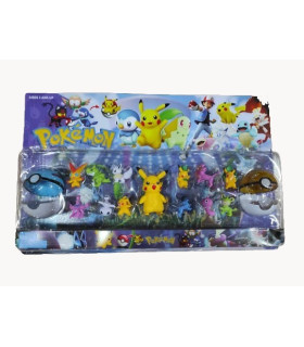 blister lote de 12 figuras pokemon más pikachu más dos bolas pokeball