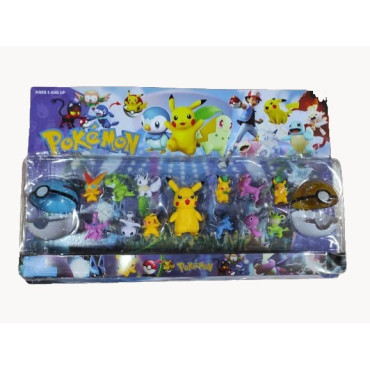 blister lote de 12 figuras pokemon más pikachu más dos bolas pokeball