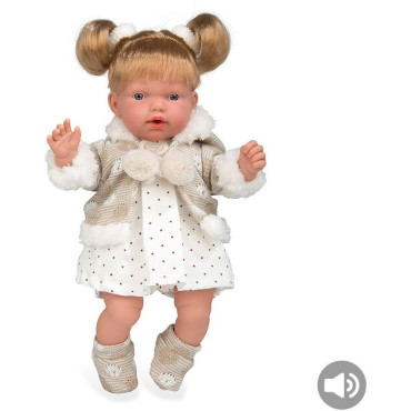 Muñeca moñitos rubios con sonido aria elegance 30cm
