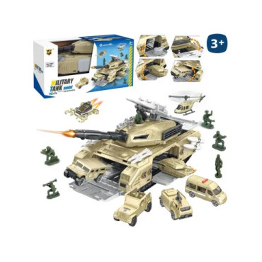 Set de tanque con soldados y coches militares