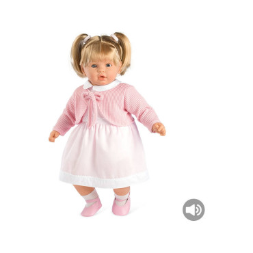 Muñeca leonor aria 62cm coletas rubias con sonido