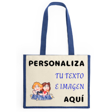 Bolsa de yute laminado con asas largas NANTES personalizable