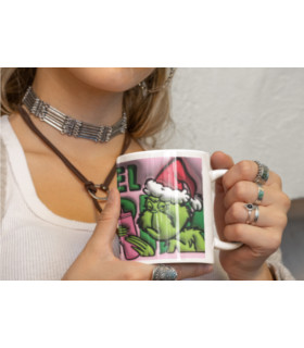 Taza Personalizable del Grinch Disfrazado de Papá Noel: ¡Magia Festiva en Cada Sorbo con Albithinia! 🎄☕