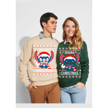 Sudadera  de lilo y stitch ohana de navidad