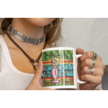 Taza Navideña del Grinch con Santa y su Perro: ¡Magia Festiva en Cada Sorbo! 🎅