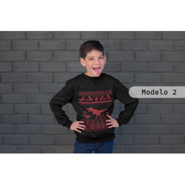 Sudadera infantil de T-rex dinosaurios de navidad