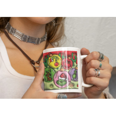 🌟Taza del Grinch en Bolas de Navidad: ¡Magia Festiva en Cada Sorbo!🎄🎁
