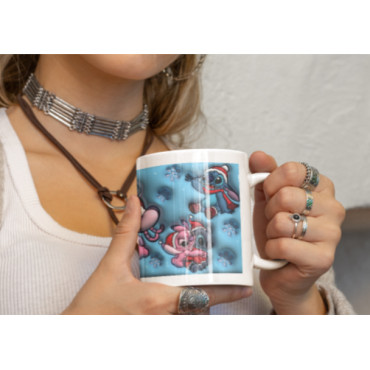 🏃‍♂️💖¡Magia Navideña en Cada Sorbo! Taza Personalizable de Stitch y Angel 🌟🎄