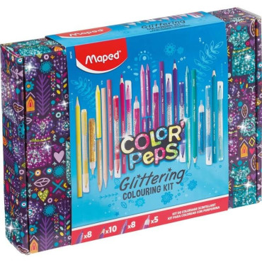 Pack 31 piezas para colorear con purpurina glitter MAPED