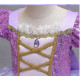 disfraz rapunzel para niñas lazo con lentejuelas