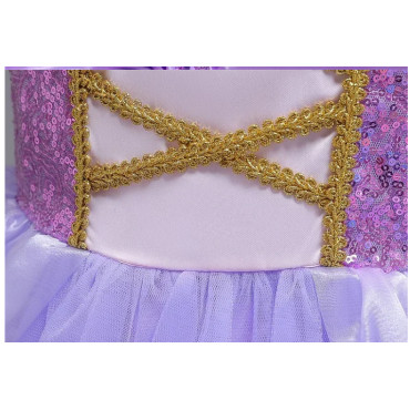 disfraz rapunzel para niñas lazo con lentejuelas