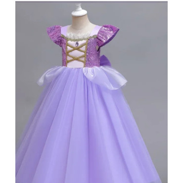disfraz rapunzel para niñas lazo con lentejuelas