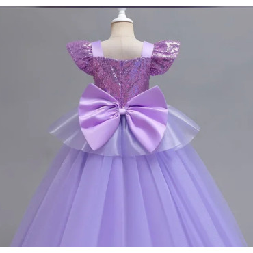 disfraz rapunzel para niñas lazo con lentejuelas