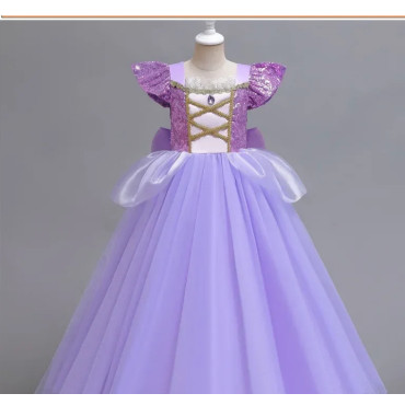 disfraz rapunzel para niñas lazo con lentejuelas