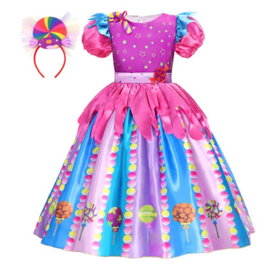 vestido de caramelo para niña, conjunto de disfraz de fiesta de piruleta