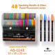 Pack 48 bolígrafos de gel de 1mm en colores pastel neon metálicos