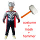 Disfraz musculoso Thor avengers marvel con o sin martillo