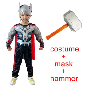 Disfraz musculoso Thor avengers marvel con o sin martillo