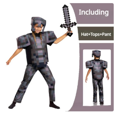 Disfraz minecraft armadura de diamante azul morado y netherita