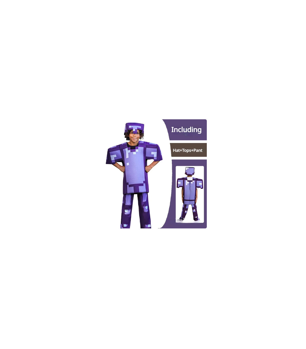 Disfraz minecraft armadura de diamante azul morado y netherita