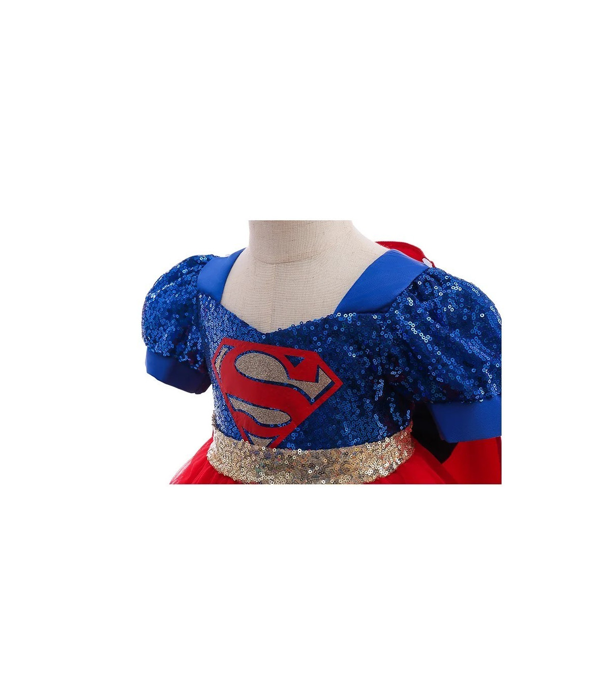 Disfraz con capa y tutú de superman para niña