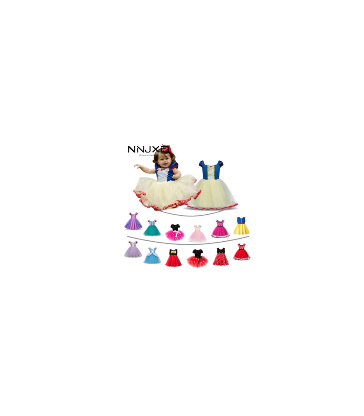 Vestido disfraz Blancanieves para niñas pequeñas