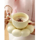 Taza Creativa de Cerámica con Plato Decorativo de Nube: Elegancia en Cada Sorbo