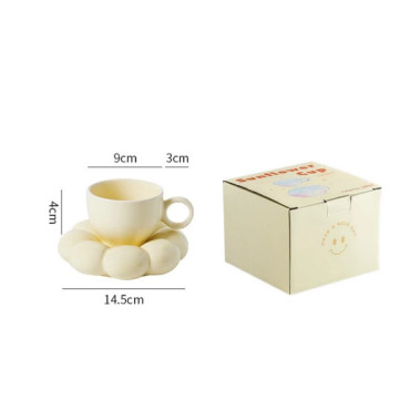 Taza Creativa de Cerámica con Plato Decorativo de Nube: Elegancia en Cada Sorbo