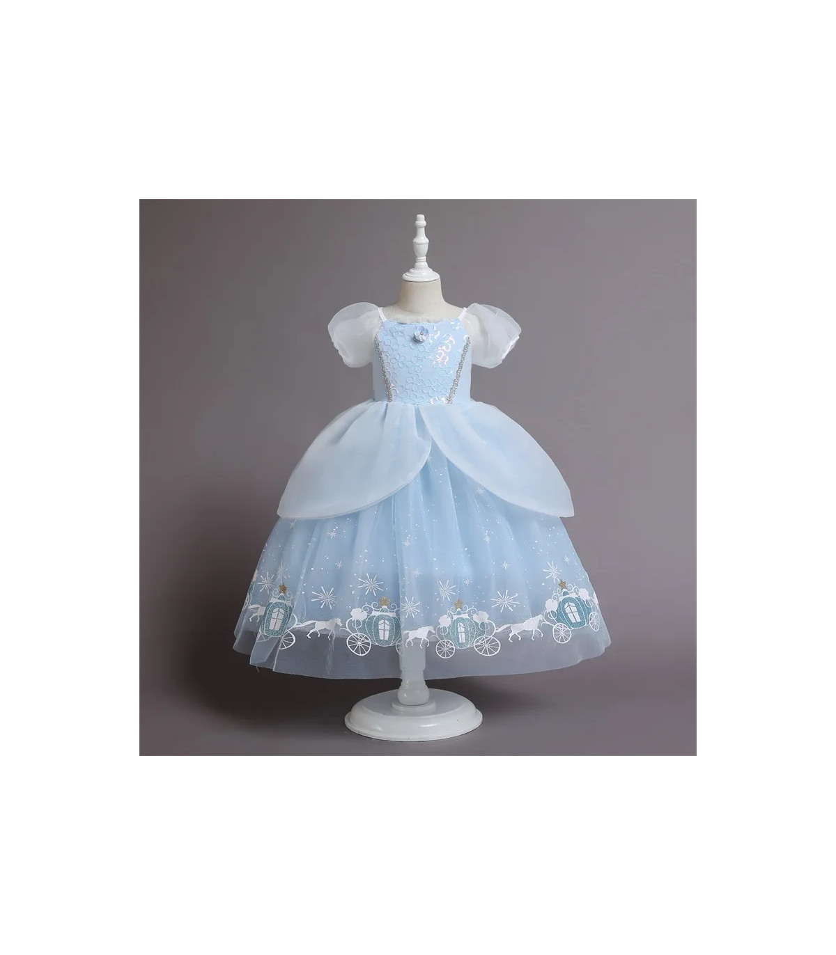Disfraz vestido cenicienta princesa con corona