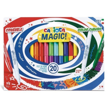 Pack 20 rotuladores mágicos y borrables Carioca Magic