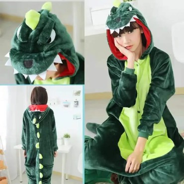 Disfraz tipo pijama de dinosaurio