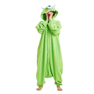 Disfraz tipo pijama de Mike Wazowski de Monstruos SA
