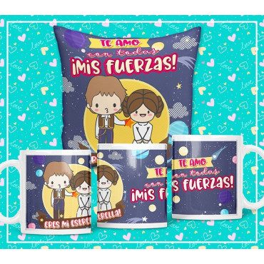 Cojín o taza de San Valentín Star Wars