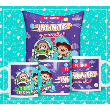 Cojín o taza de San Valentín Toy Story