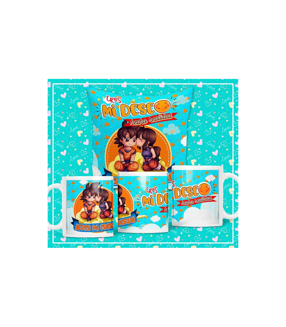 Cojín o taza de San Valentín Dragon Ball