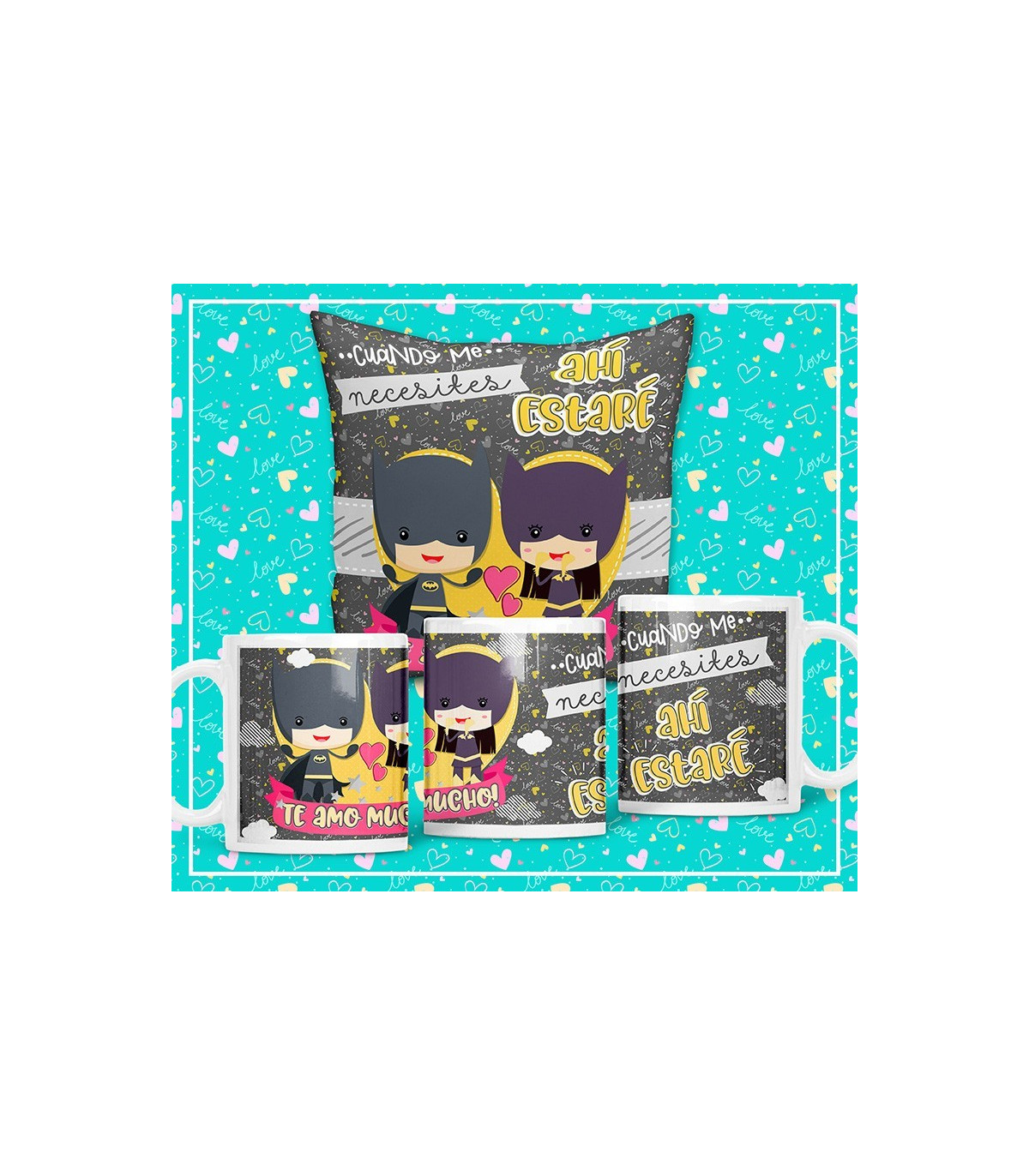 Cojín o taza de San Valentín de Batman
