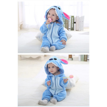 Disfraz tipo mono pijama Stitch para bebé