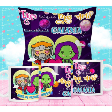 Cojín o taza guardianes de la galaxia