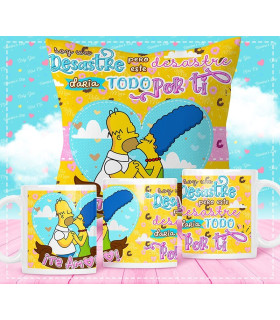 Cojín o taza los Simpson san Valentín