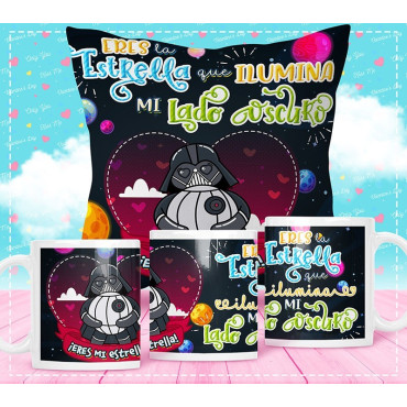 Cojín o taza Star Wars san Valentín