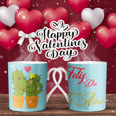 Taza San Valentín Cactus