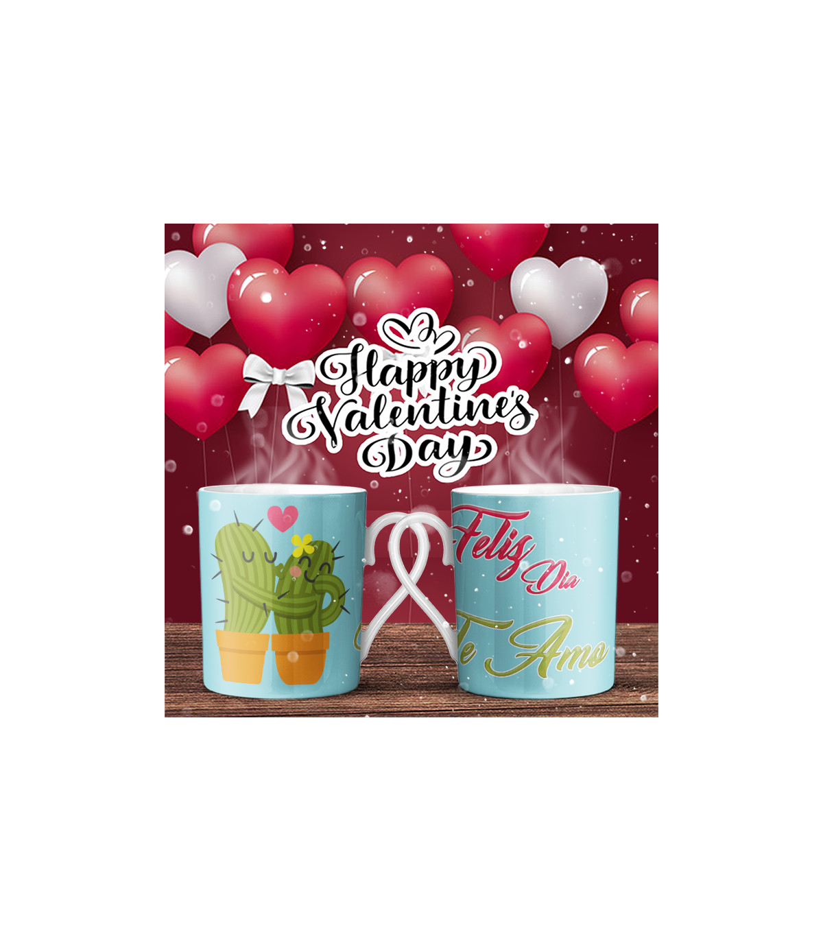 Taza San Valentín Cactus