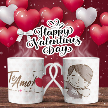 Taza San Valentín dibujo te amo