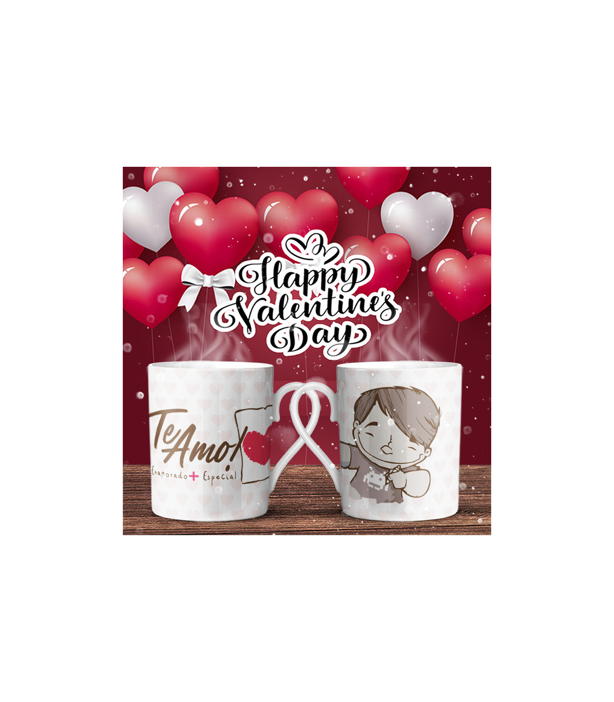 Taza San Valentín dibujo te amo