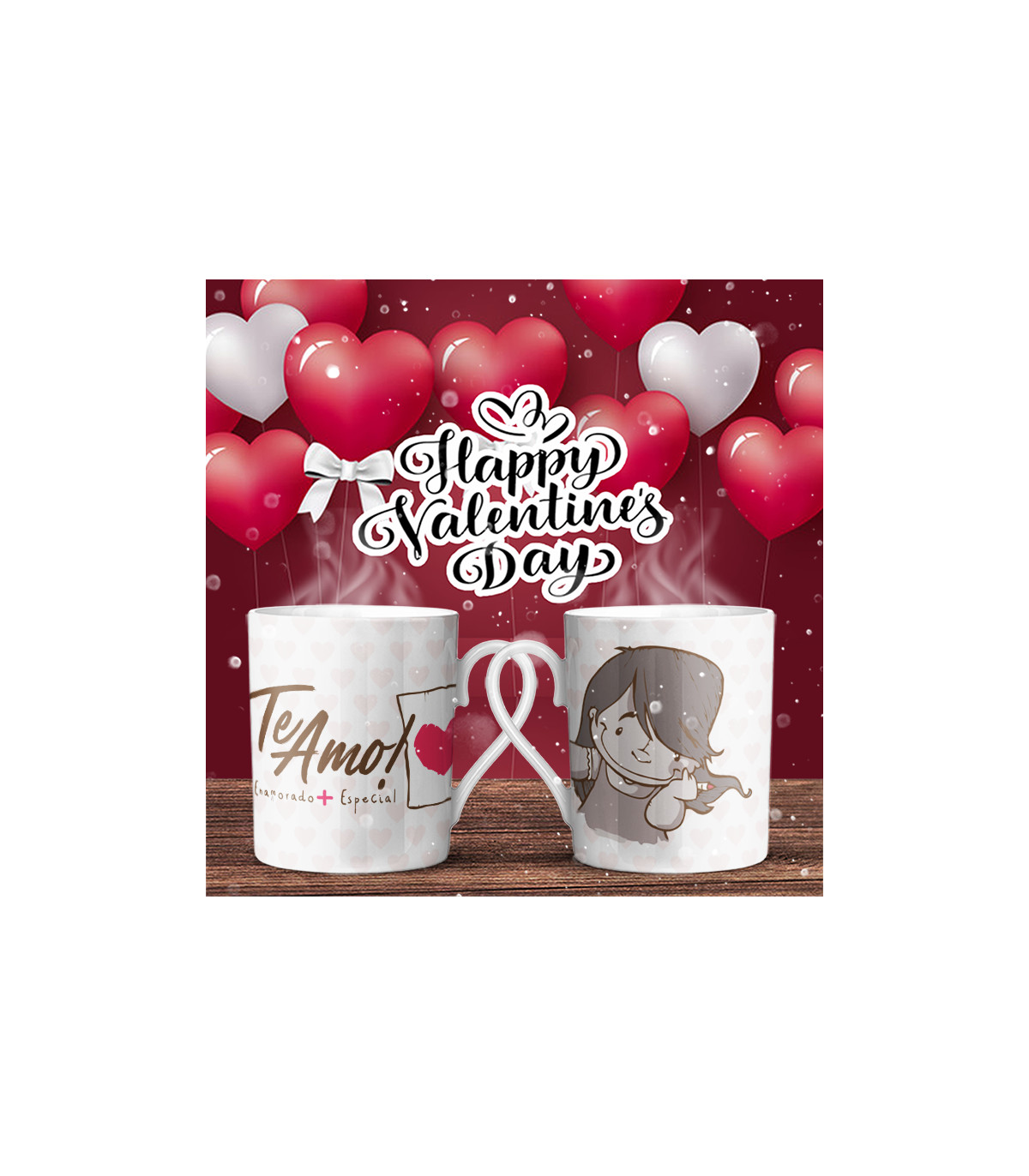 Taza San Valentín dibujo te amo