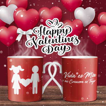 Taza San Valentín pareja con corazón